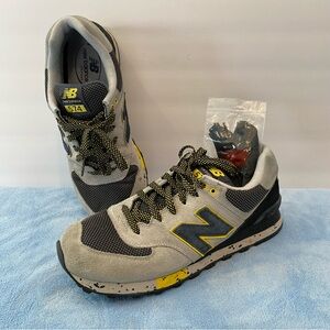 New Balance 574 Gray/Navy/Yellow Outdoor Sneakers - Men’s 10.5